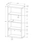 11.75" x 23.75" x 47.5" Cappuccino Particle Board Adjustable Shelves Bookshelf